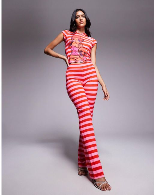 I.AM.GIA Red X Fafi Blare Fafinettes Diamante Logo Flare Track Pant Co-ord