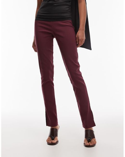ASOS Red Bengaline Puddle legging With Side Split