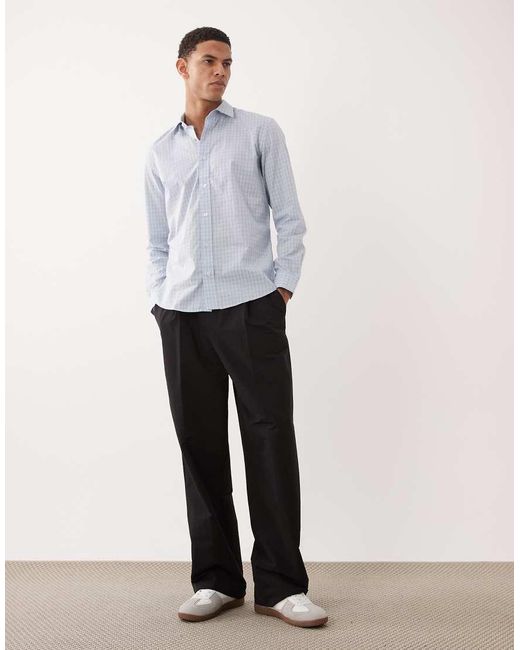 Mango Gray 100% Cotton Gingham Shirt for men