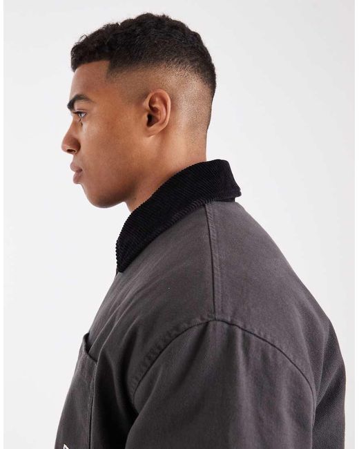 ASOS Gray Bomber Jacket With Embroidery for men