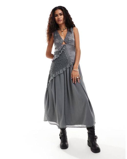 Reclaimed (vintage) Gray Limited Edition Midi Dress