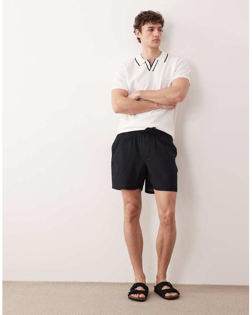 South Beach White Knit Polo Top for men