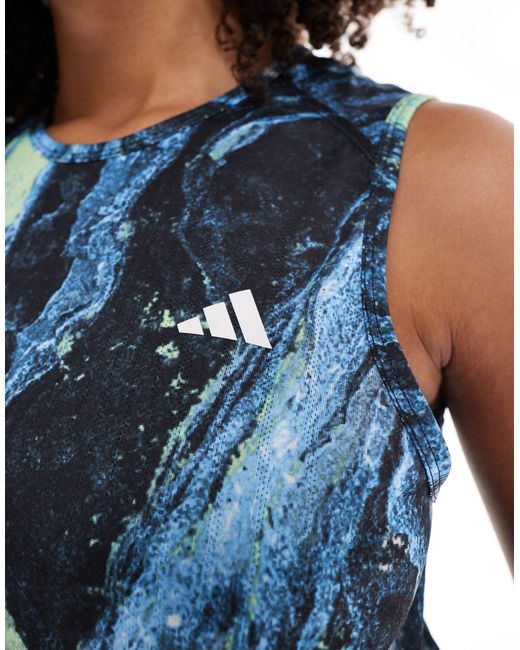 Adidas running - débardeur à imprimé marbré Adidas Originals en coloris Blue