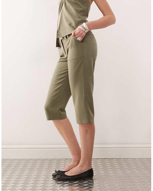 Collusion Natural Tailored Cargo Capri Co-ord