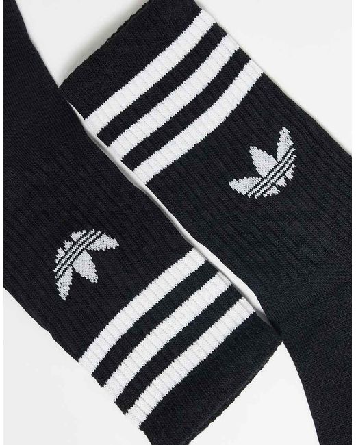 Adidas Originals Black Adicolor Trefoil 3 Pack Crew Socks