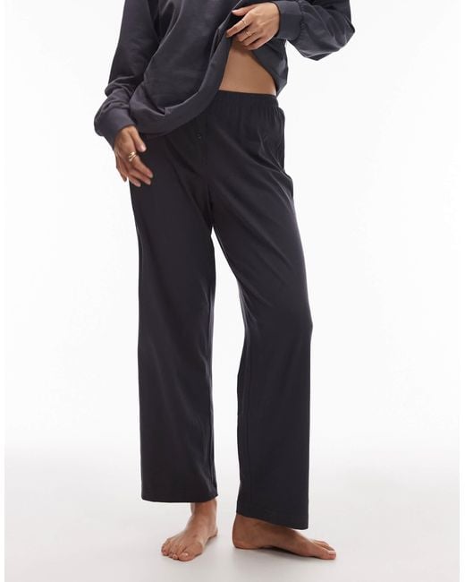ARKET Blue – mix and match – langärmlige pyjamahose aus weicher, reiner baumwolle