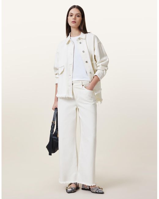 AllSaints White – hettie – fransen-hemdjacke