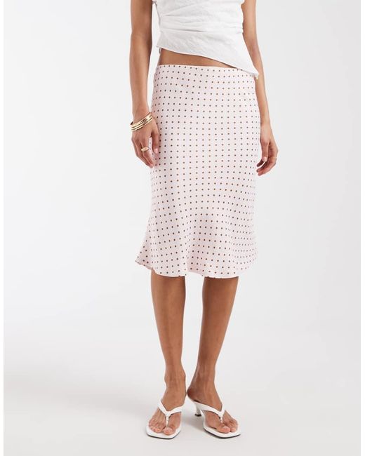 ASOS White Satin 90s Bias Cut Skirt