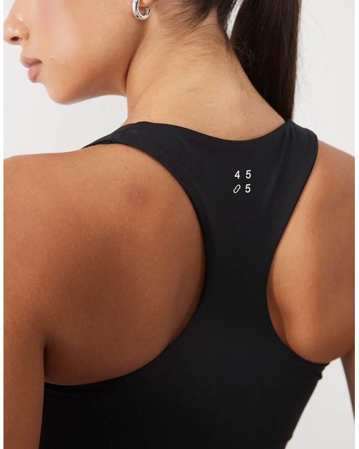 4505 Black Active V-neck Racer Back Medium Support Sports Bra