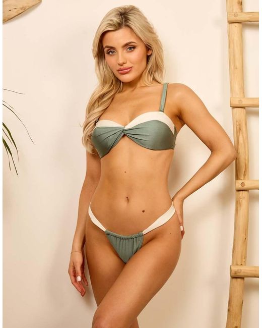 Wolf & Whistle Natural X Isabella Whittingham Bandeau Twist Bikini Top