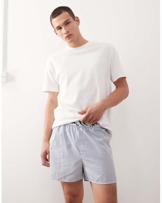 Weekday White Lounge Boxer Shorts With Waistband Detail for men