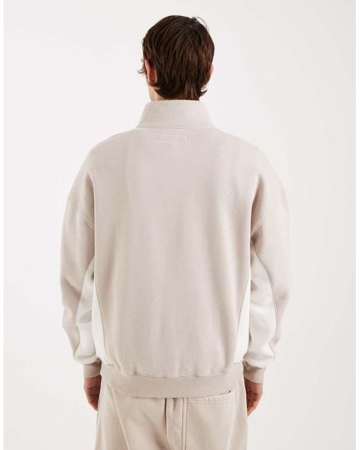 Hollister Natural Boxy 1/4 Zip Sweatshirt for men