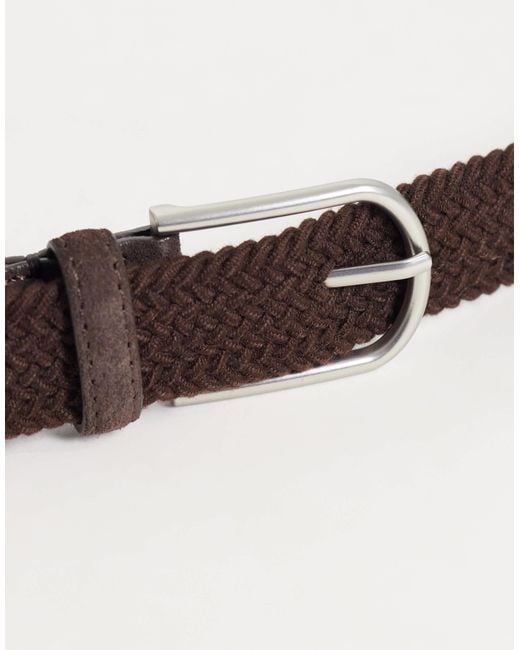 Mango White Braided Belt for men