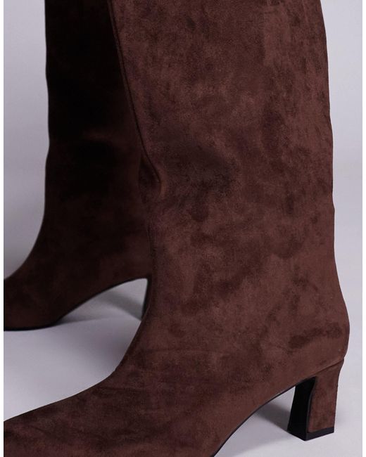 Public Desire Purple Boomer Heeled Knee Boots