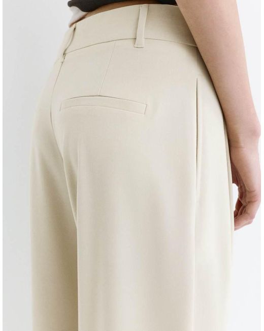 Pull&Bear White Tailored Darted Pants