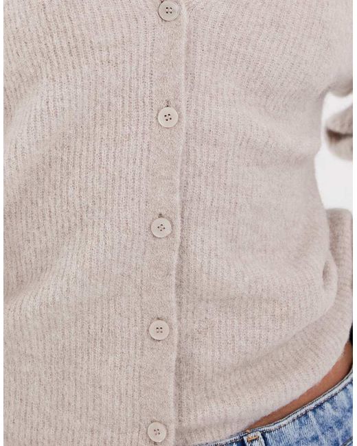 & Other Stories White Alpaca And Wool Blend V Neck Cardigan