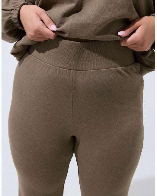 Yours Clothing Brown Slim Flare Joggers