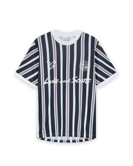 Lyle & Scott Blue Ss T-Shirts Prep Stripe Football Shirt for men