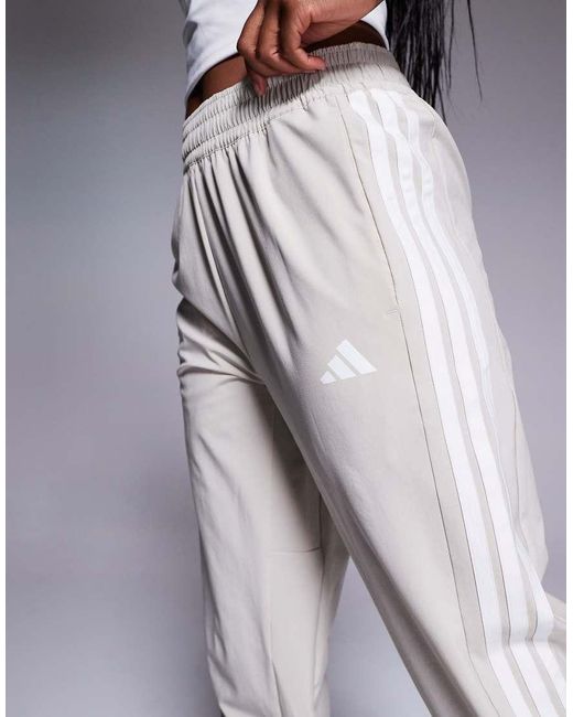 Adidas Originals Purple Adidas Training 3 Stripe Woven joggers