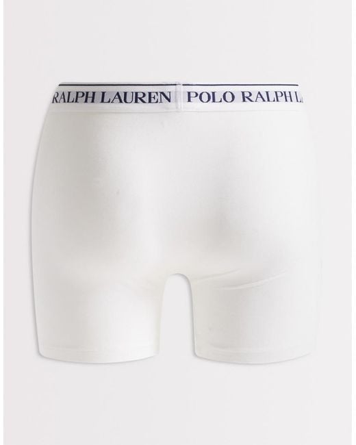 Polo Ralph Lauren White 3 Pack Of Stretch Cotton Boxer Briefs for men