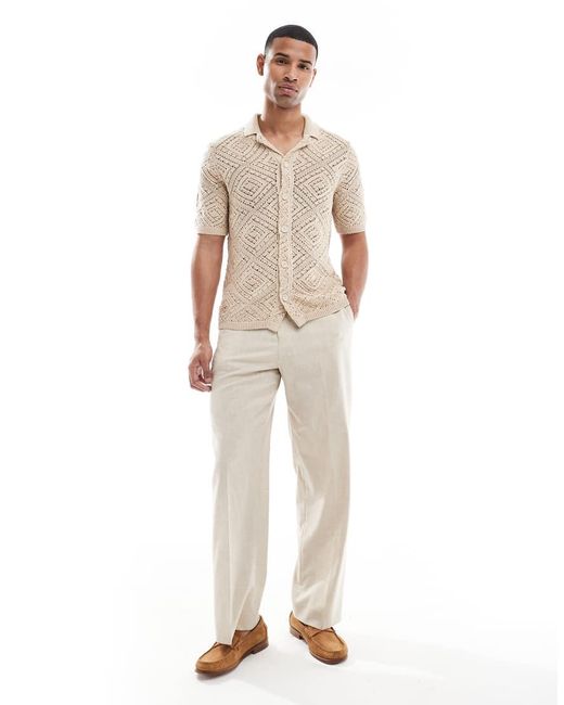 Only & Sons Natural Open Knit Shirt for men