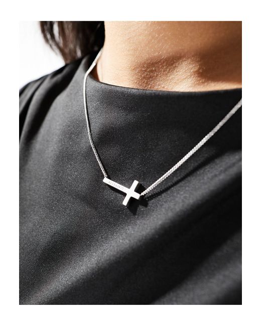 AllSaints Black X Asos Exclusive Cross Pendant Necklace