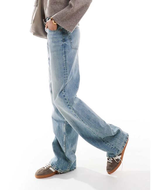 ASOS Blue Asos Design Tall Wide Leg Dad Jeans