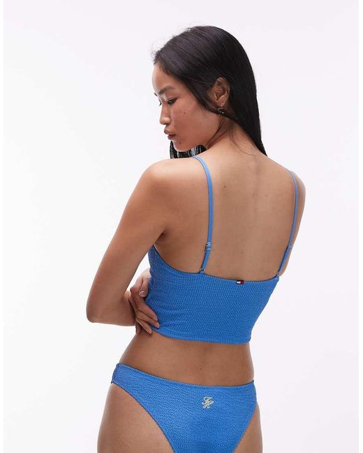 Tommy Hilfiger Blue Resort Crinkle Tankini Top