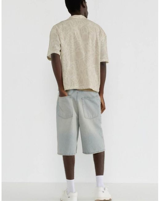 Pull&Bear Overhemd Met Korte Mouwen in het Natural voor heren