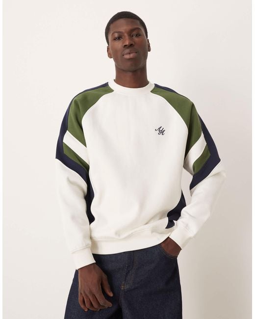 Alma de Ace Natural Peli Colour Block Sweatshirt for men