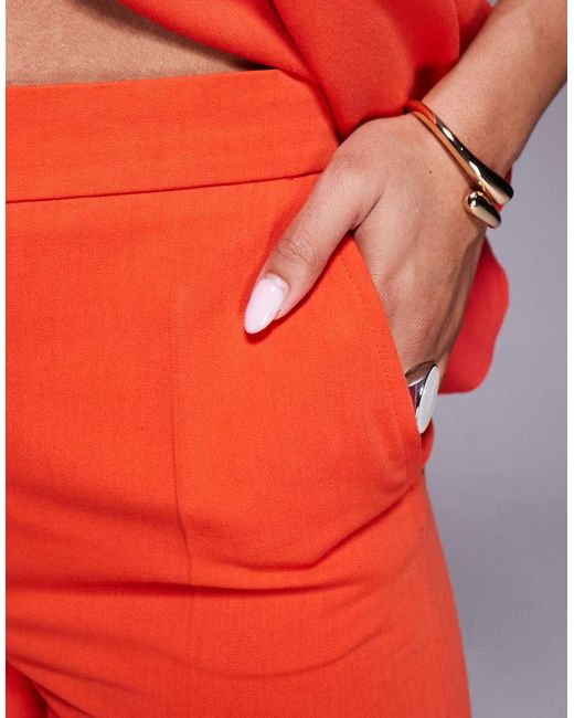 Mango Red Pleat Front Tailo Pants