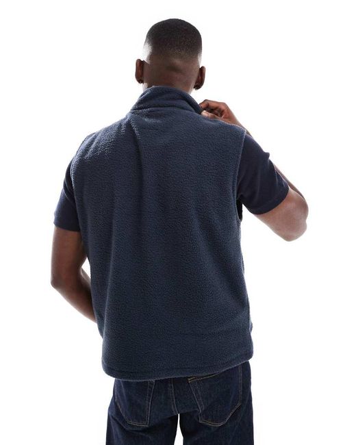 New Look Blue Fleece Vest for men
