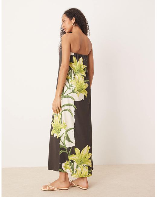 ASOS Natural – trägerloses maxikleid