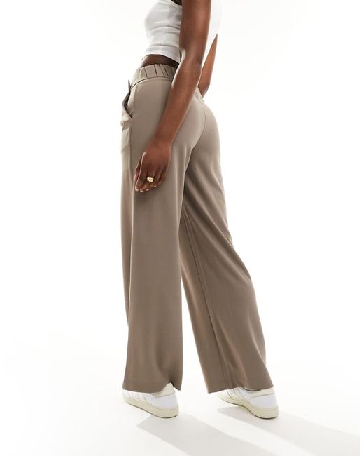Jdy Natural High Waisted Crop Wide Fit Tailored Trousers
