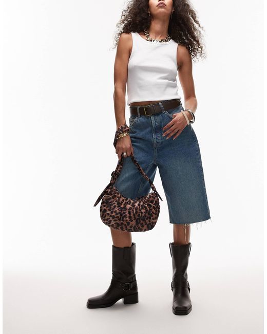TOPSHOP Black – cian – umhängetasche mit leopardenmuster