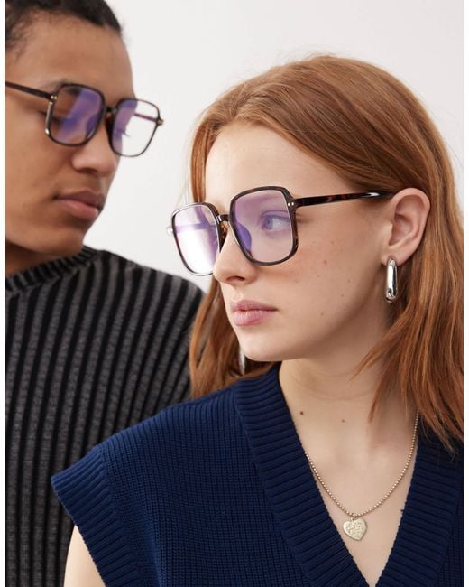 Reclaimed (vintage) Blue – überdimensionale unisex-brille im 70er-stil