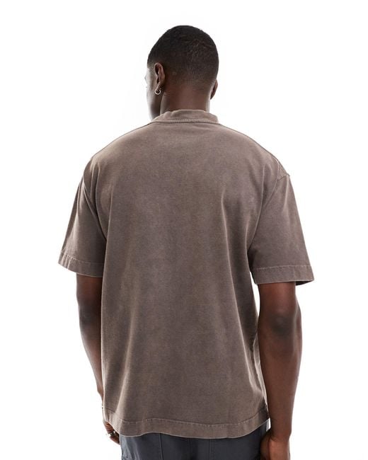 The Couture Club Brown Washed Pocket Detail T-shirt for men