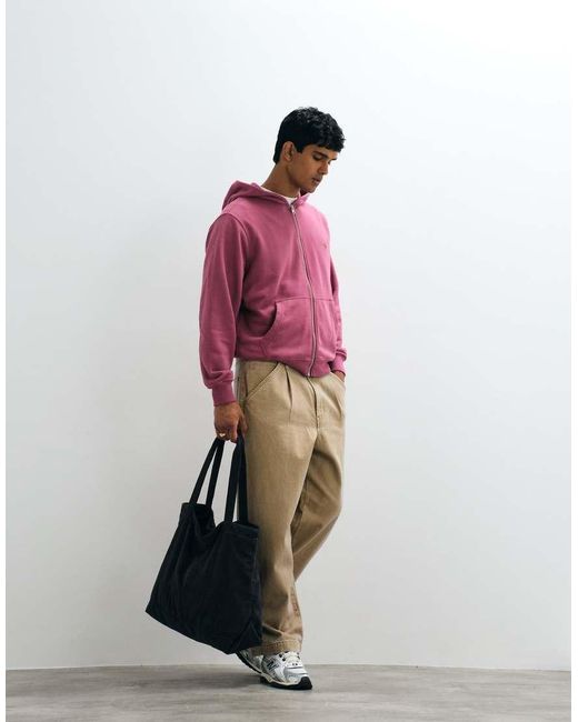 Abercrombie & Fitch Pink Icon Logo Zip Up Hoodie for men