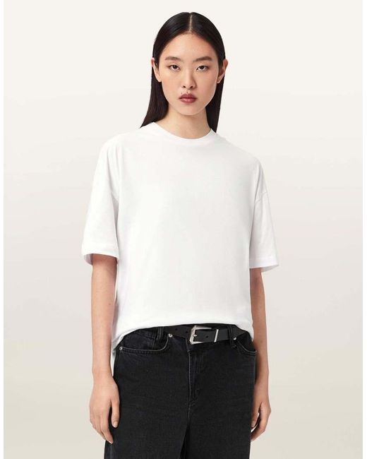 AllSaints White Fuse Etta Short Sleeve T-shirt