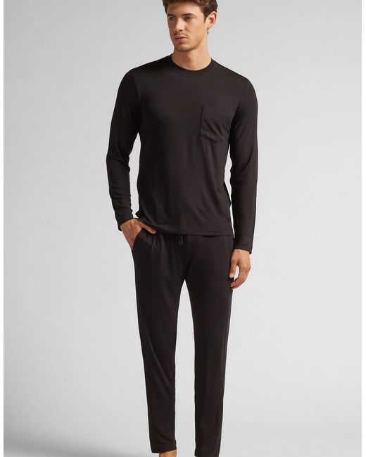 Intimissimi Black Long Micromodal Pyjamas for men