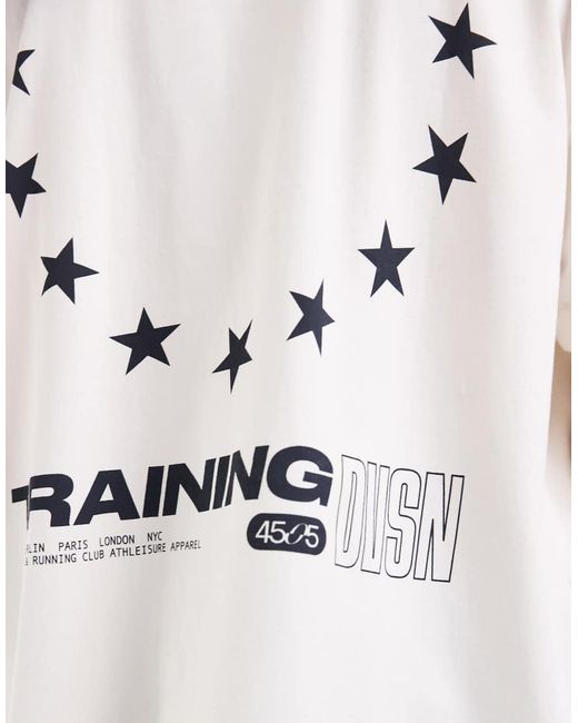 4505 White Heavyweight Cotton Oversized T-shirt With Back Graphic And Quick Dry Finish for men