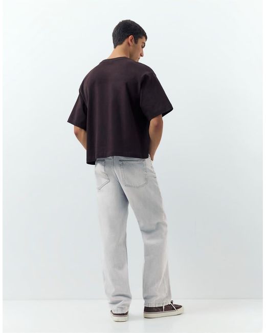 Pull&Bear Gray Straight-leg Jeans for men