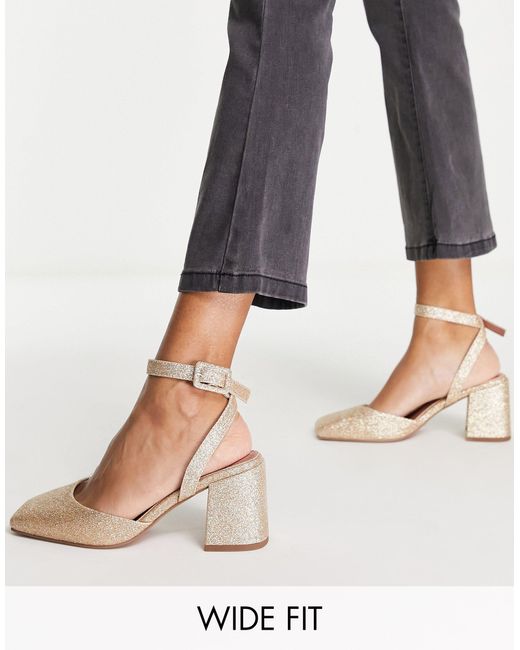 ASOS Wide Fit Stelle Block Heeled Mid Shoes | Lyst