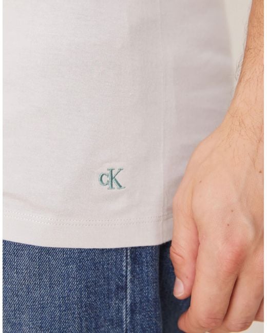 Calvin Klein Blue 3 Pack Short Sleeve T-shirts for men