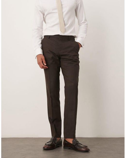 SELECTED Slim-Fit Pantalon Van Wolmix in het Natural voor heren