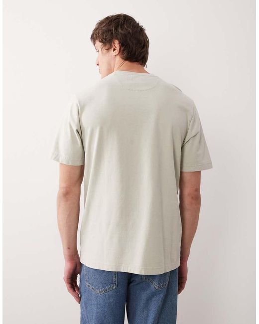 Farah Natural Stacy Short Sleeve Garment Dye Pocket Logo T-shirt for men