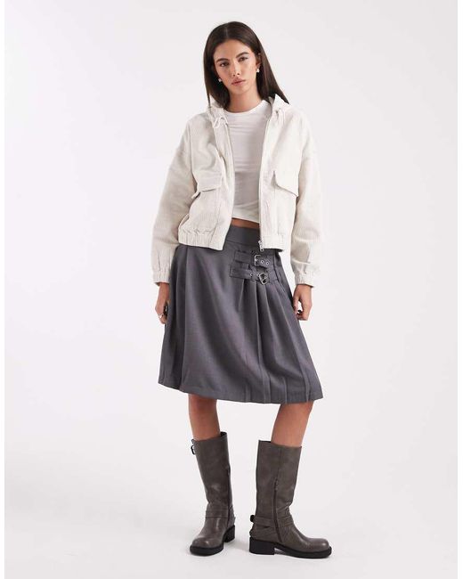 ONLY White Zipped Through Cord Hooded Jacket