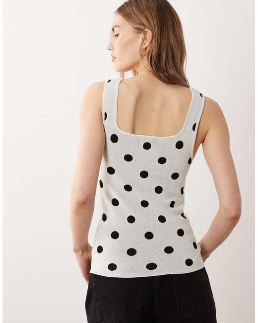 ASOS Natural Compact Square Neck Cami Top
