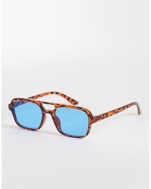 JJXX Blue Aviator Sunglasses With Lens