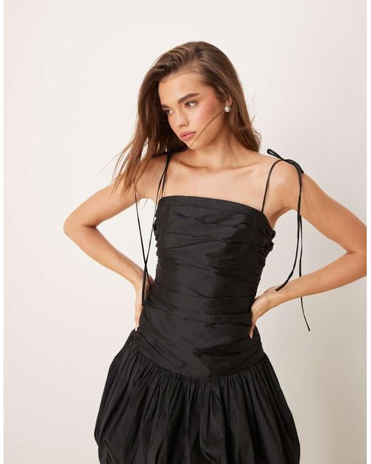 Miss Selfridge Natural Puff Ball Taffeta Mini Dress